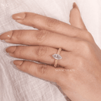 Marquise Cut Vintage Floral Engraved Ring