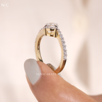 Round Cut Pave band Ring