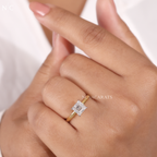 Asscher Cut Solitaire Engagement Ring