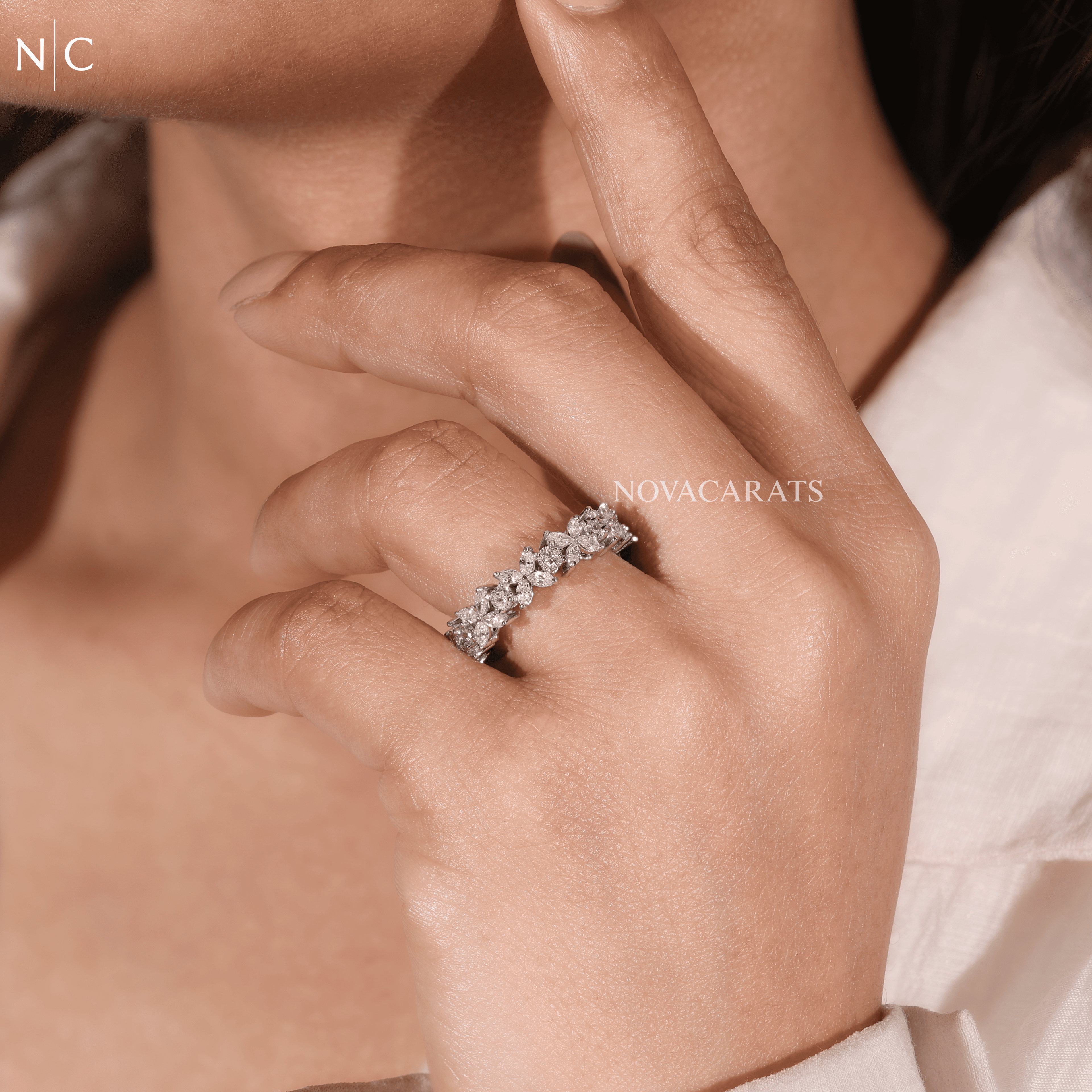 Floral Marquise Full Eternity Ring