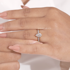 Pear Cut Hidden Halo Solitaire Ring