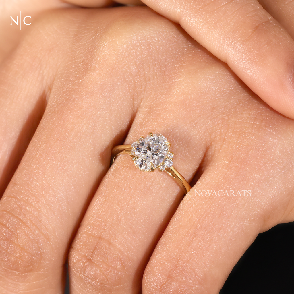 Oval Cut Hidden Halo Solitaire Ring