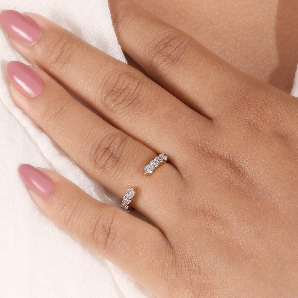 The Open Arc | Round Lab Grown Diamond Open Wedding Band