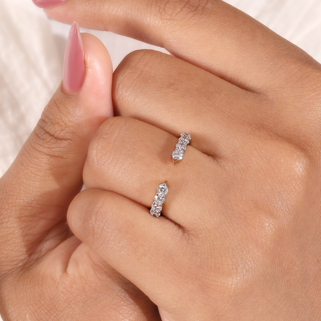 The Open Arc | Round Lab Grown Diamond Open Wedding Band