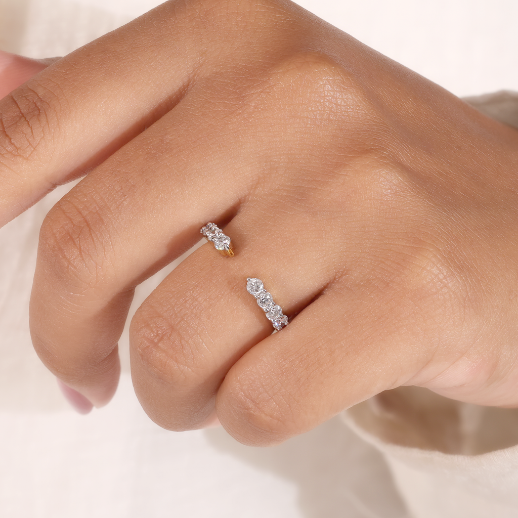 The Open Arc | Round Lab Grown Diamond Open Wedding Band