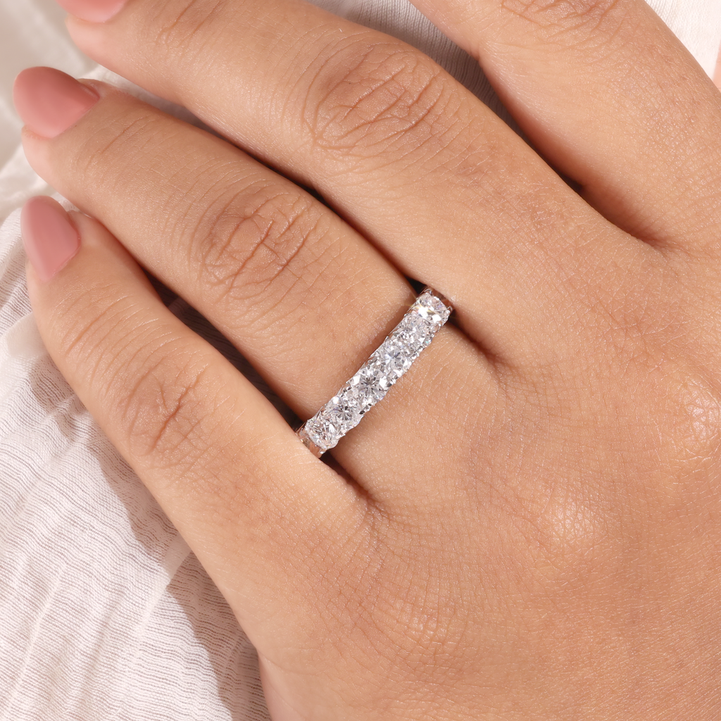 The Infinity | Round Cut Unique Full Eternity Wedding Band