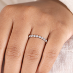 The Wave | Round Cut Full Eternity Wedding Band