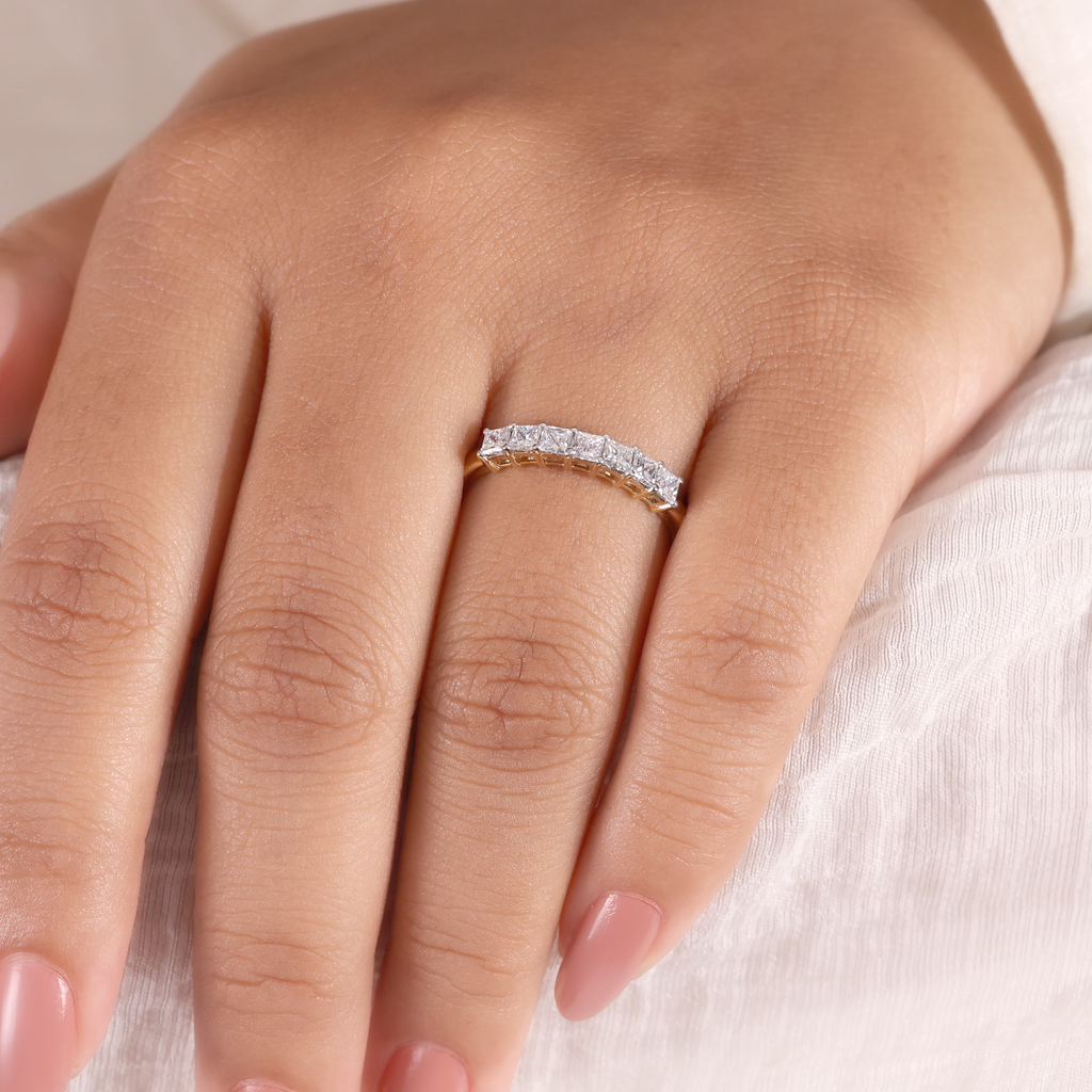 The Calibre | Princess Cut Half Eternity Wedding Bnad