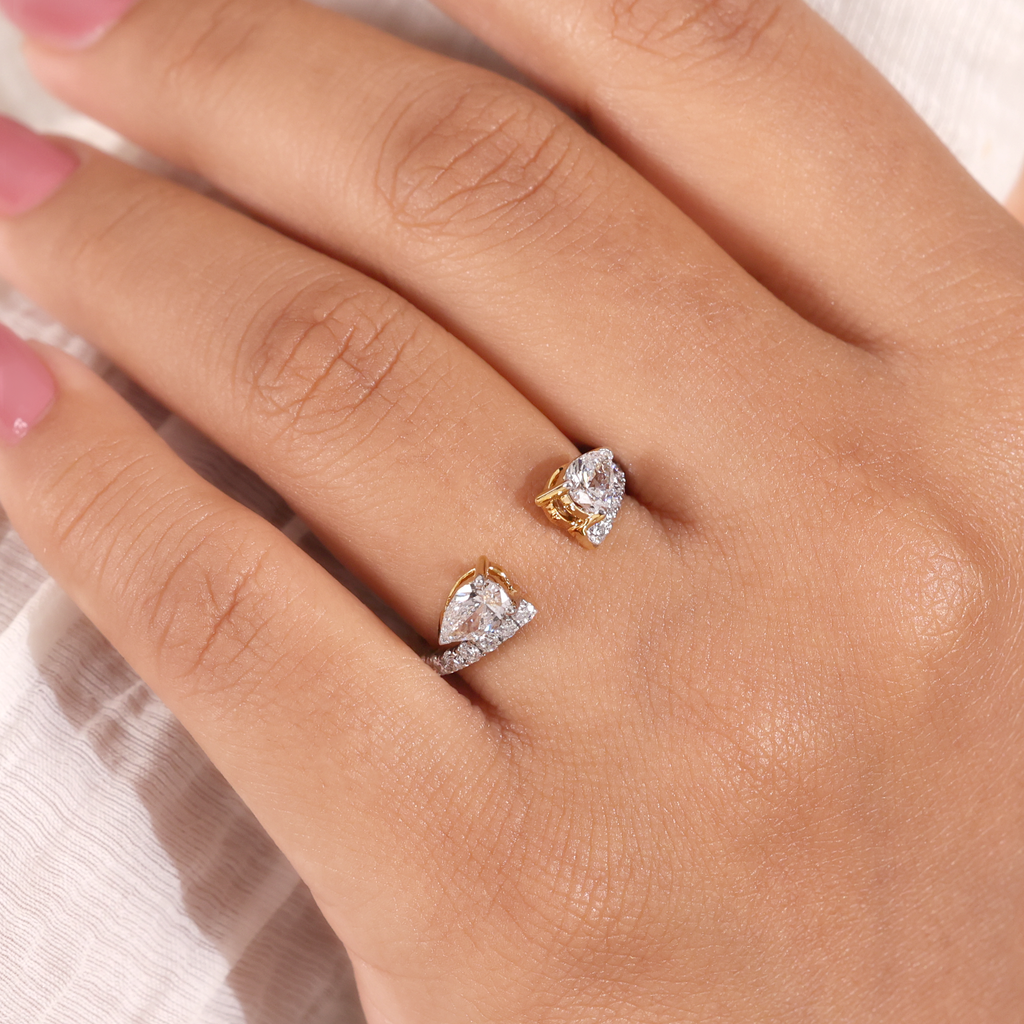 The Duet | Pear Lab Grown Diamond Open Band