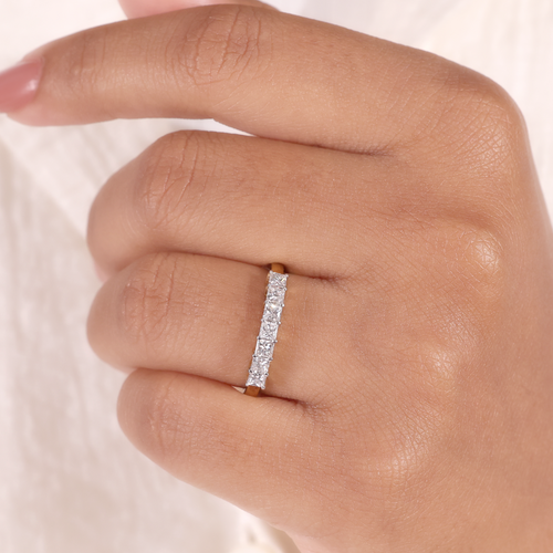 The Calibre | Princess Cut Half Eternity Wedding Band