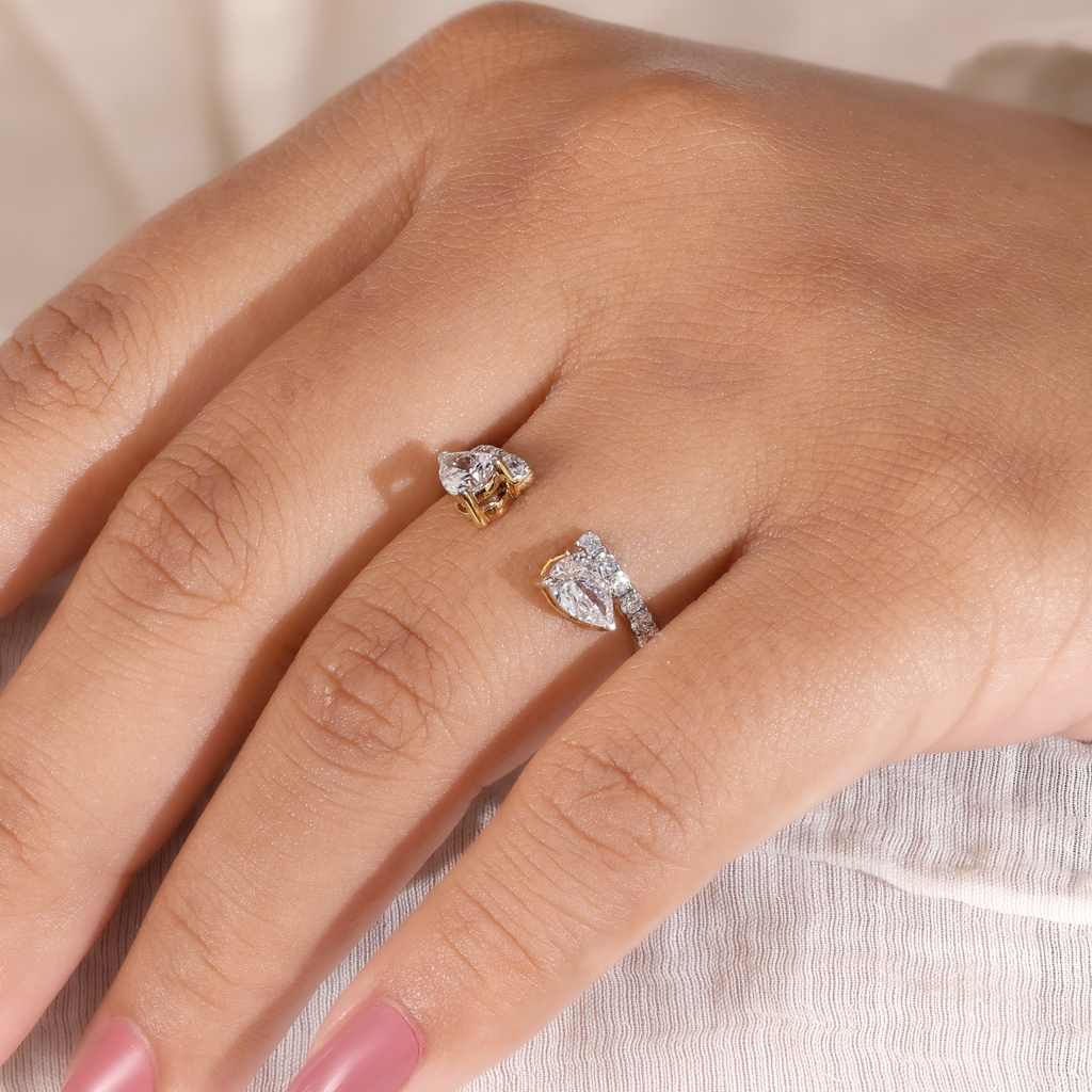 The Duet | Pear Lab Grown Diamond Open Band