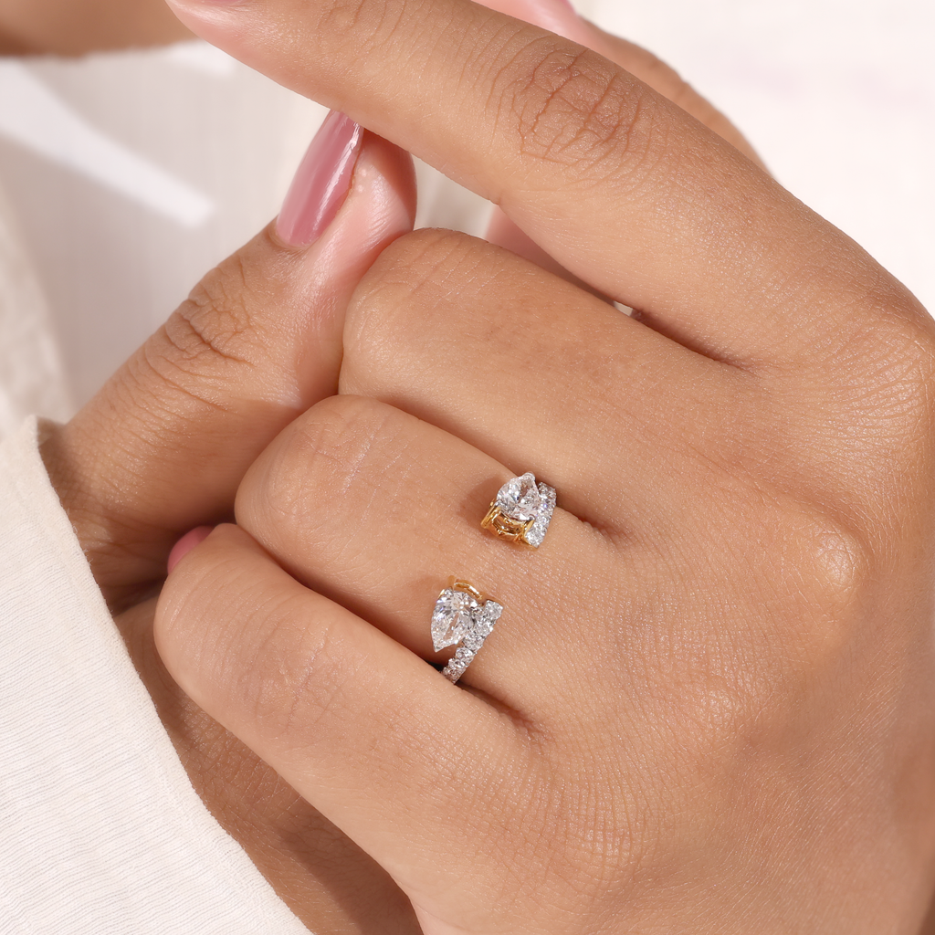 The Duet | Pear Lab Grown Diamond Open Band