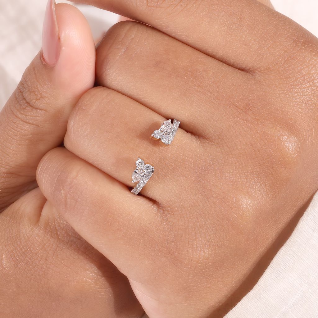 The Flora | Pear Cut Open Wedding Band