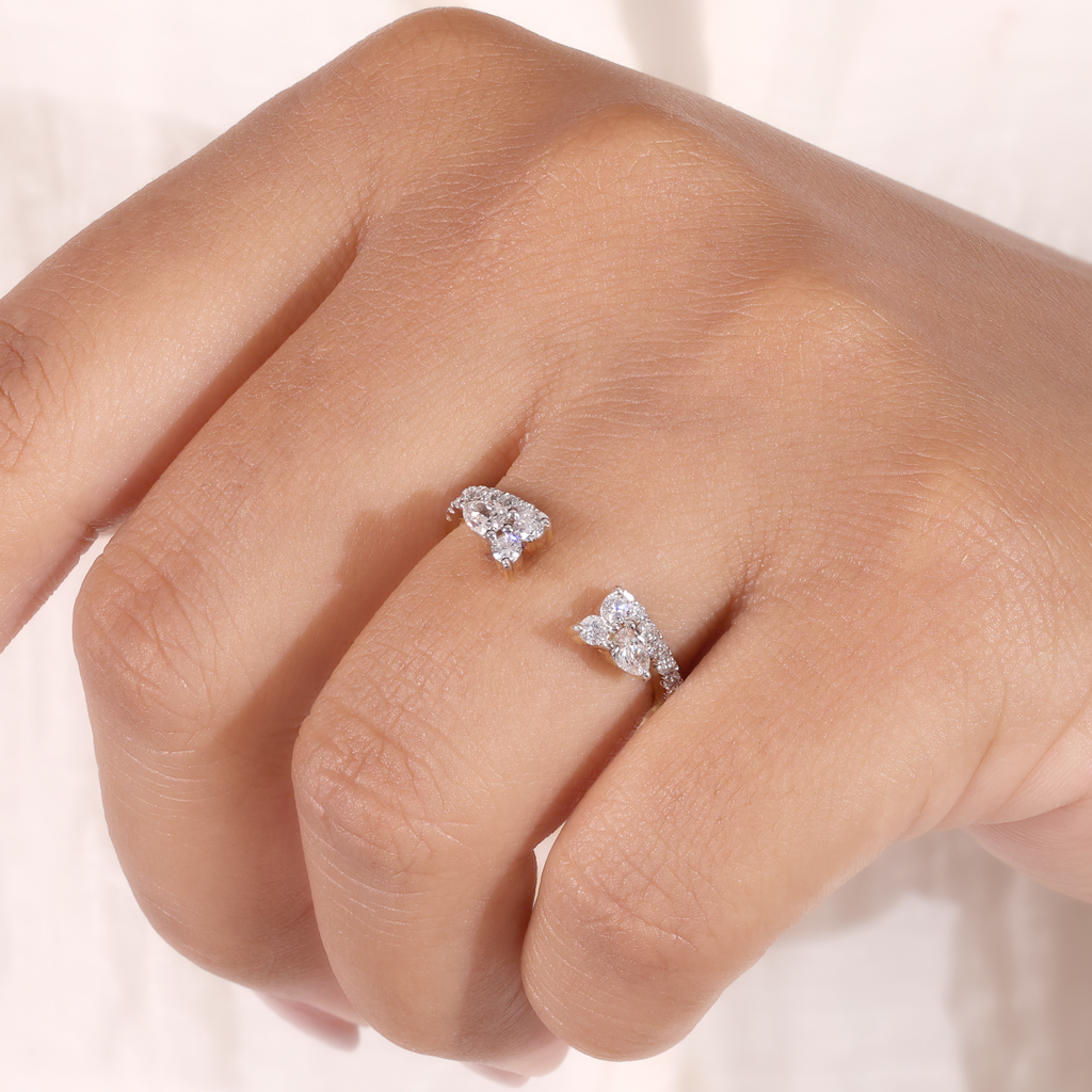 The Flora | Pear Cut Open Wedding Band