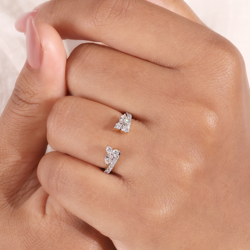The Flora | Pear Cut Open Wedding Band