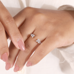 The Flora | Pear Cut Open Wedding Band