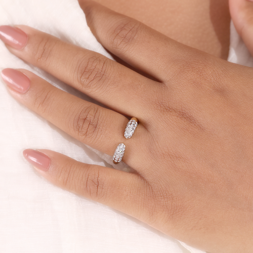 The Eclipse | Pavé Lab Grown Diamond Open Band