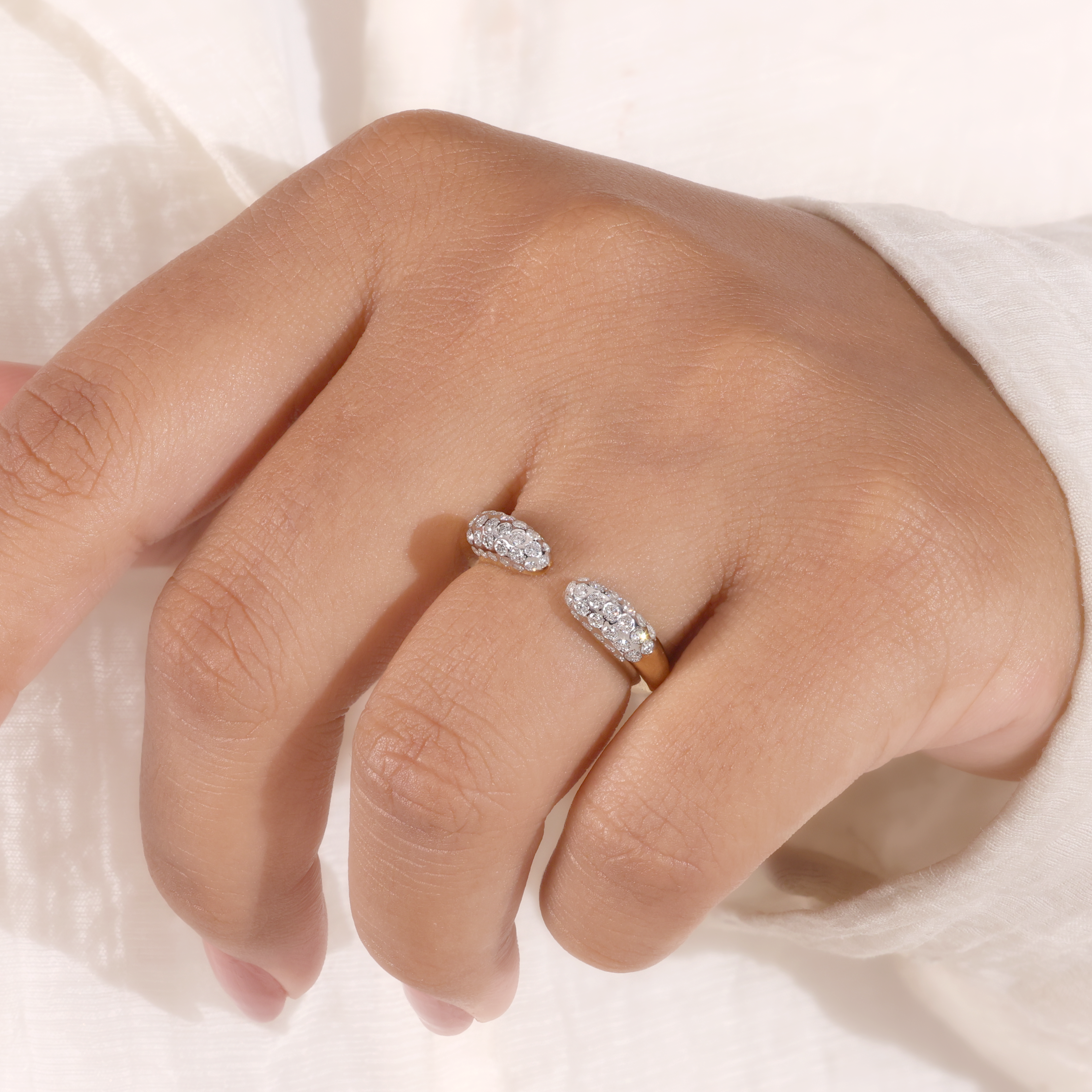 The Eclipse | Pavé Lab Grown Diamond Open Band