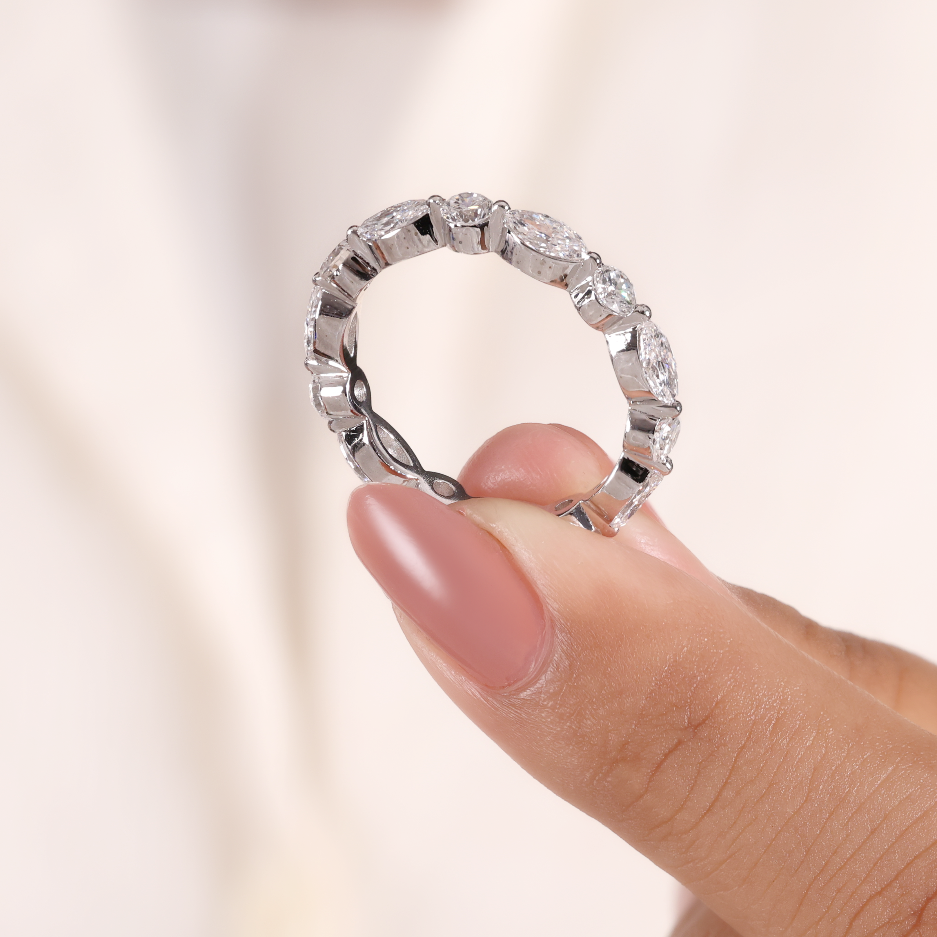 The Laurel | Marquise and Round Lab Grown Diamond Band