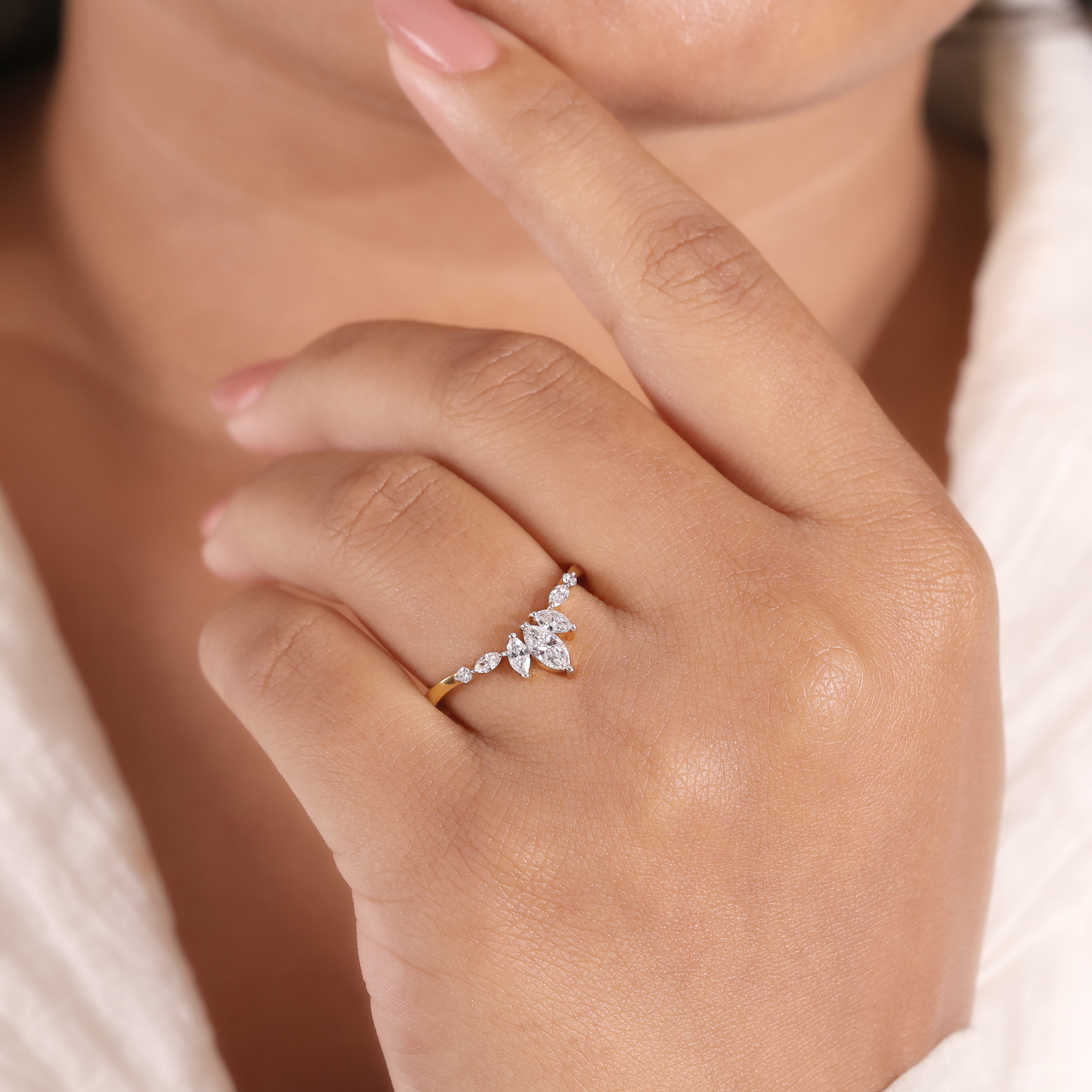 The Crown | Marquise Cut Crown Inspired Wedding Band