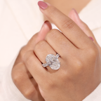 10.00 CT Oval Cut Lab Grown Diamond Engagement Ring